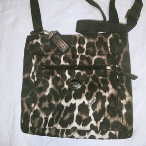 Coach leopard print cross body bag.